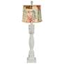 Gables Distressed White Table Lamp Nautical Patchwork Shade 29.5"H.