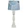 Gables Distressed White Table Lamp with Aqua Coral Shade 29.5"H.