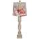 Gables Distressed White Table Lamp with Sea Life Coastal Shade 29.5"H.