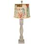 Gables Washed Wood Finish Table Lamp with Nautical Patchwork Shade 29.5&amp