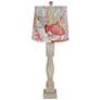 Gables Washed Wood Finish Table Lamp with Sea Life Shade 29.5"H.