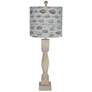 Gables Washed Wood Finish Table Lamp with Specked Eggs Shade 29.5"H.