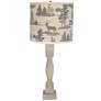 Gables Washed Wood Finished Table Lamp with the Deer in Pines Shade 29.5&am