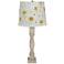 Gables Washed Wood Table Lamp w/ Sunflowers and Honey Shade