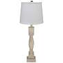 Gables Washed Wood Table Lamp with Ivory Linen Shade