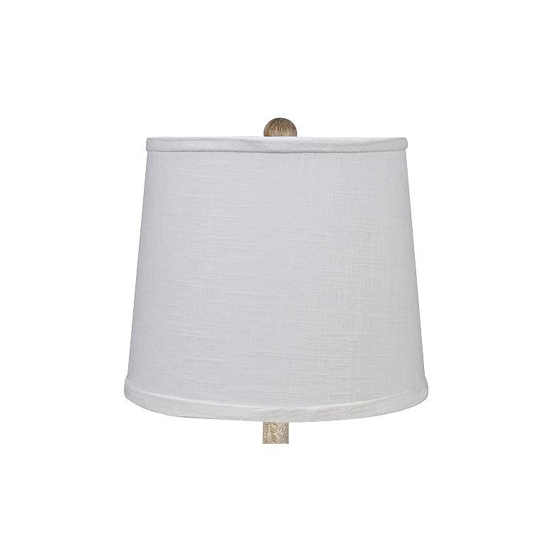 Image 2 Gables Washed Wood Table Lamp with Ivory Linen Shade more views