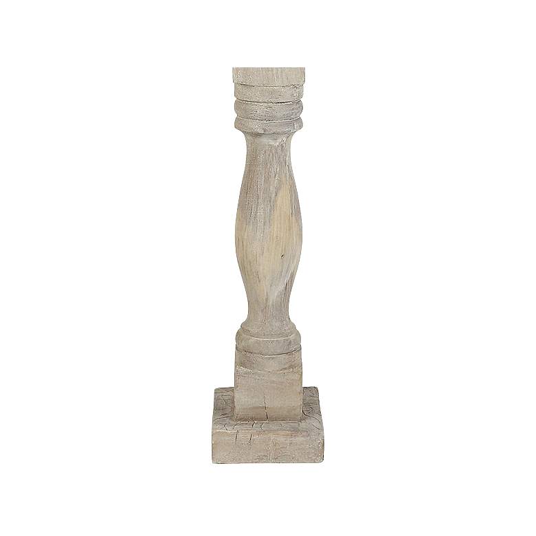 Image 3 Gables Washed Wood Table Lamp with Ivory Linen Shade more views