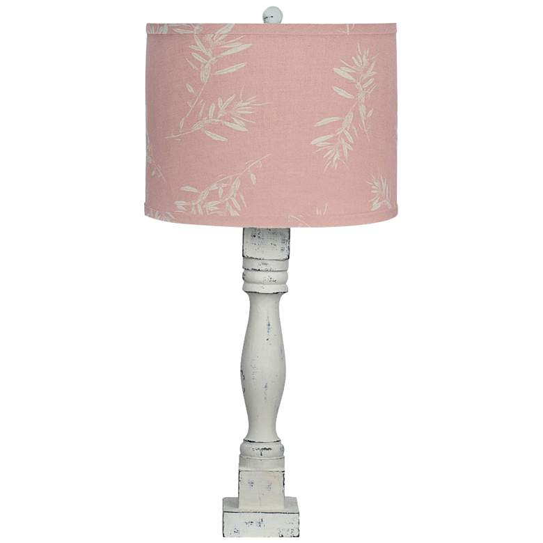 Image 1 Gables White Olive Grove Pink Shade Table Lamp