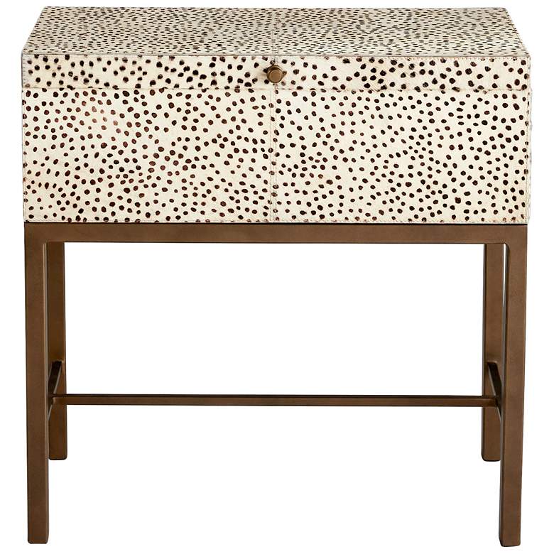 Image 1 Gaborone Box on Stand - Off White - Brown - Antique Brass