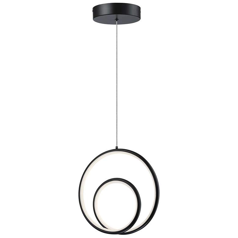 Image 1 Gabriel 12" Wide Matte Black LED Mini Pendant