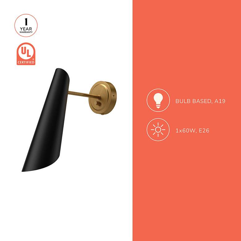 Image 3 Gabriel 15 1/2" High Aged Gold Wall Sconce more views