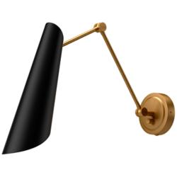 Gabriel 15 1/2" High Aged Gold with Matte Black Wall Sconce