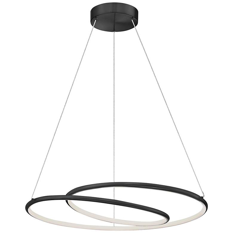 Image 3 Gabriel 24" Wide Matte Black LED Ring Chandelier