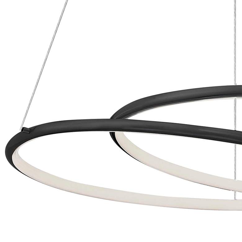 Image 4 Gabriel 24" Wide Matte Black LED Ring Chandelier more views