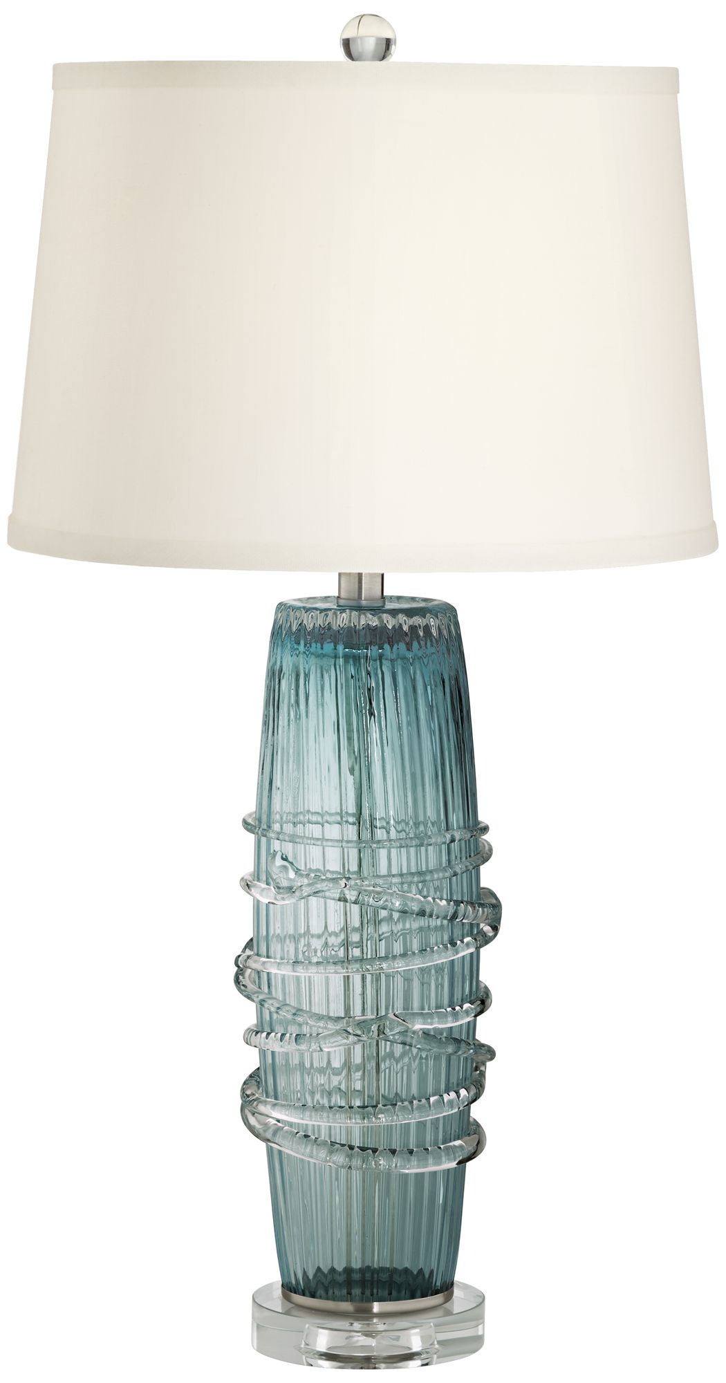 Image 2 Gabriel 28 1/2"H Artic Blue Sea Handcrafted Modern Glass Table Lamp