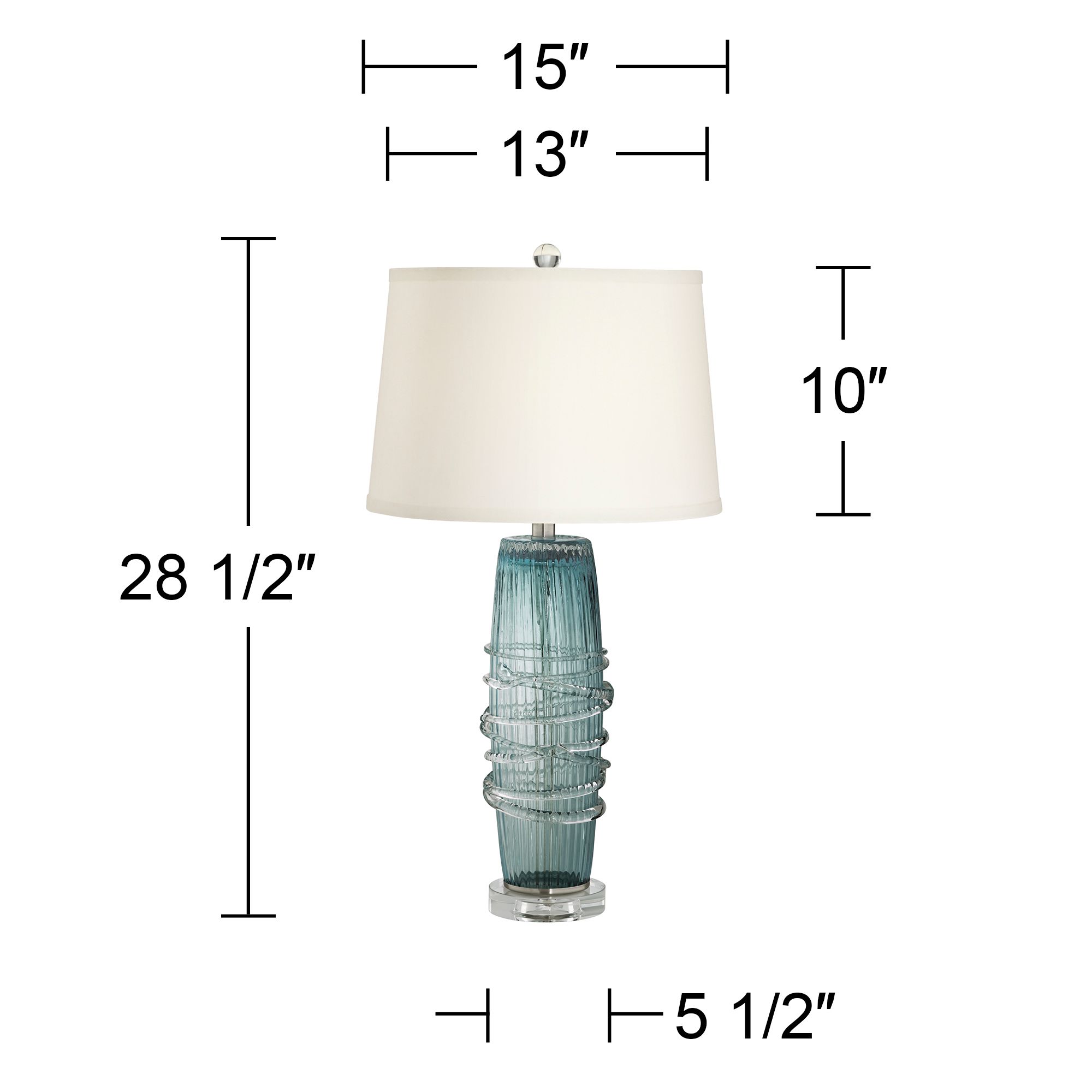 Image 5 Gabriel 28 1/2"H Artic Blue Sea Handcrafted Modern Glass Table Lamp more views