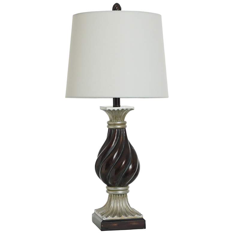 Image 1 Gabriel 31"H Barbados Bronze Traditional Table Lamp w/ Off-White Shade