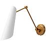 Gabriel Aged Gold with White Swing Arm Wall Lamp