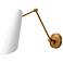 Gabriel Aged Gold with White Swing Arm Wall Lamp
