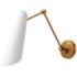Gabriel Aged Gold with White Swing Arm Wall Lamp
