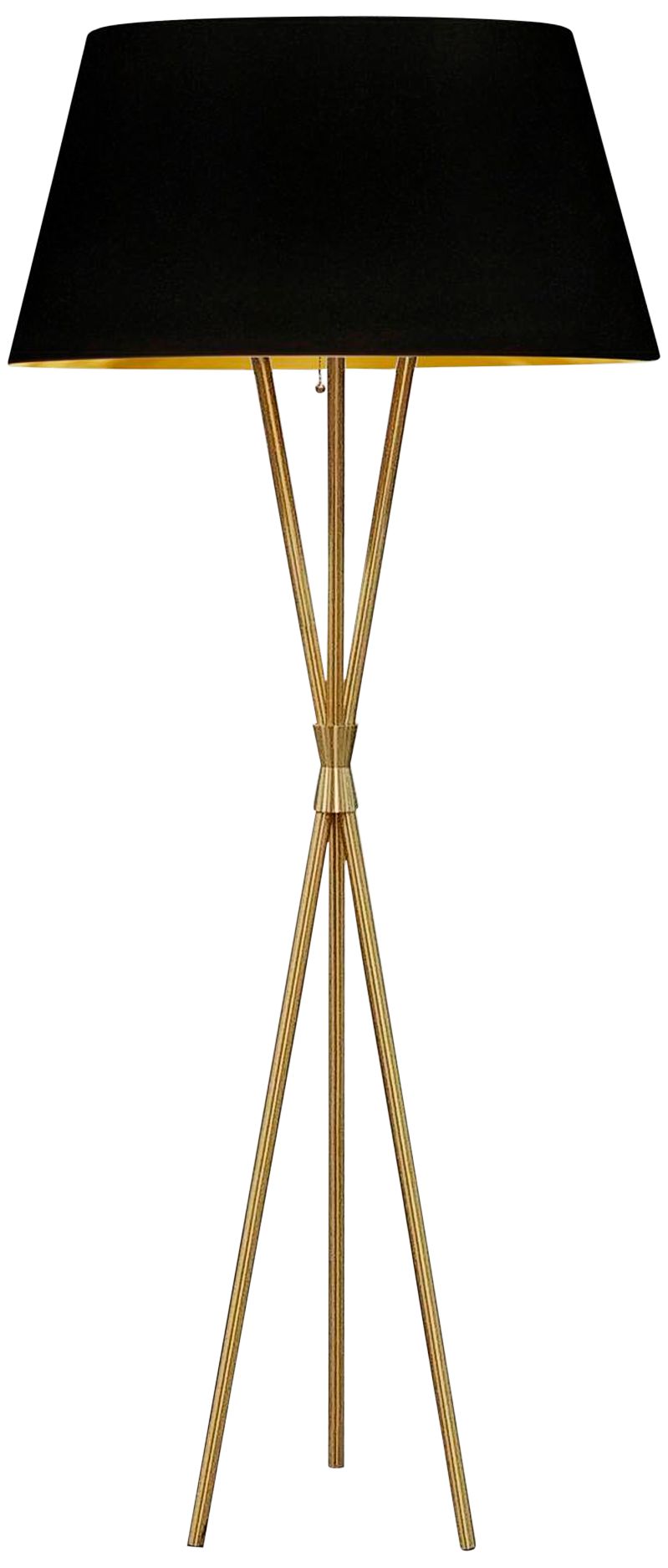 Metal, Brass Antique Brass, 61 In. 72 In. Tall, Tripod Lamps Plus