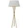 Gabriela Aged Brass Tripod Floor Lamp with White Shade