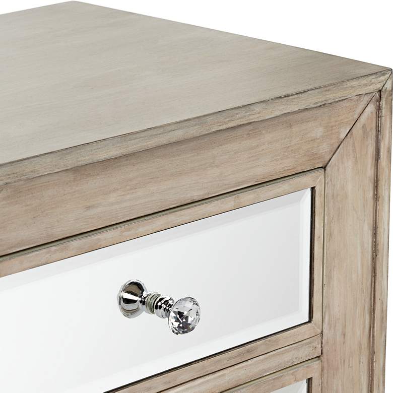 Image 3 Gabriella 20 inch Wide Mirrored and Oak Wood Accent Chest more views
