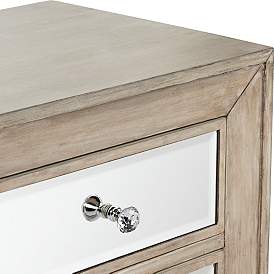 Image3 of Gabriella 20" Wide Mirrored and Oak Wood Accent Chest more views