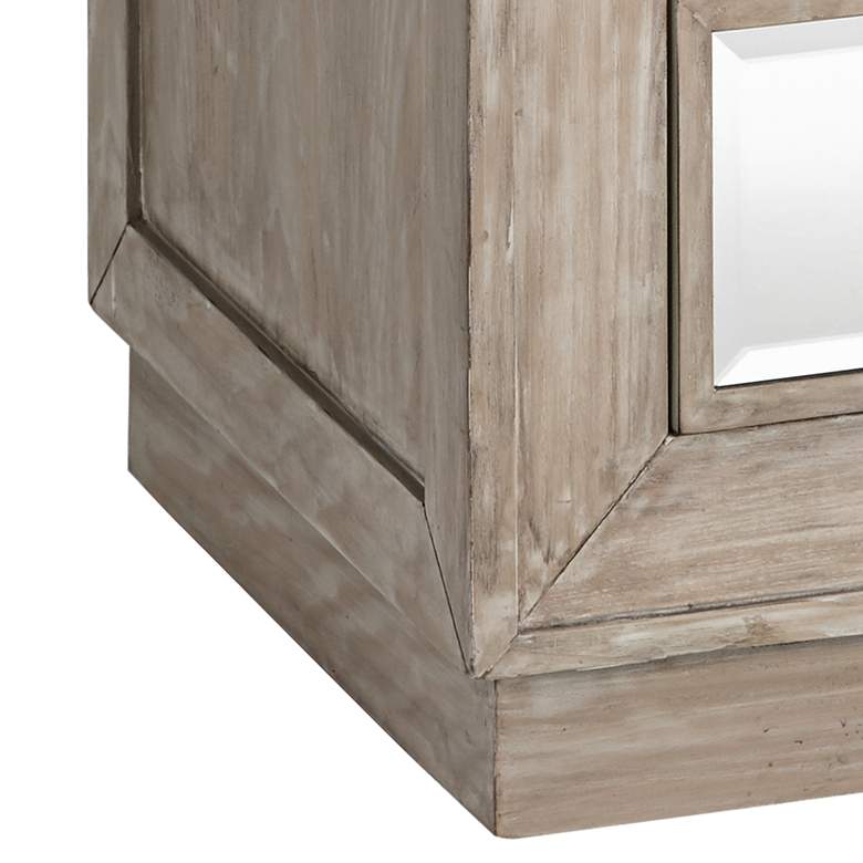 Image 4 Gabriella 20 inch Wide Mirrored and Oak Wood Accent Chest more views