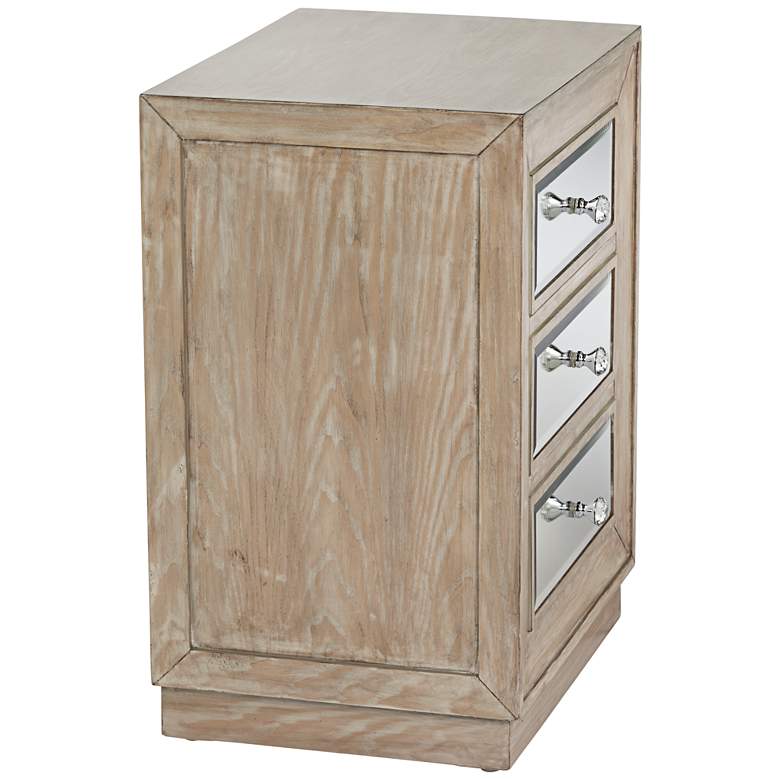 Image 7 Gabriella 20 inch Wide Mirrored and Oak Wood Accent Chest more views