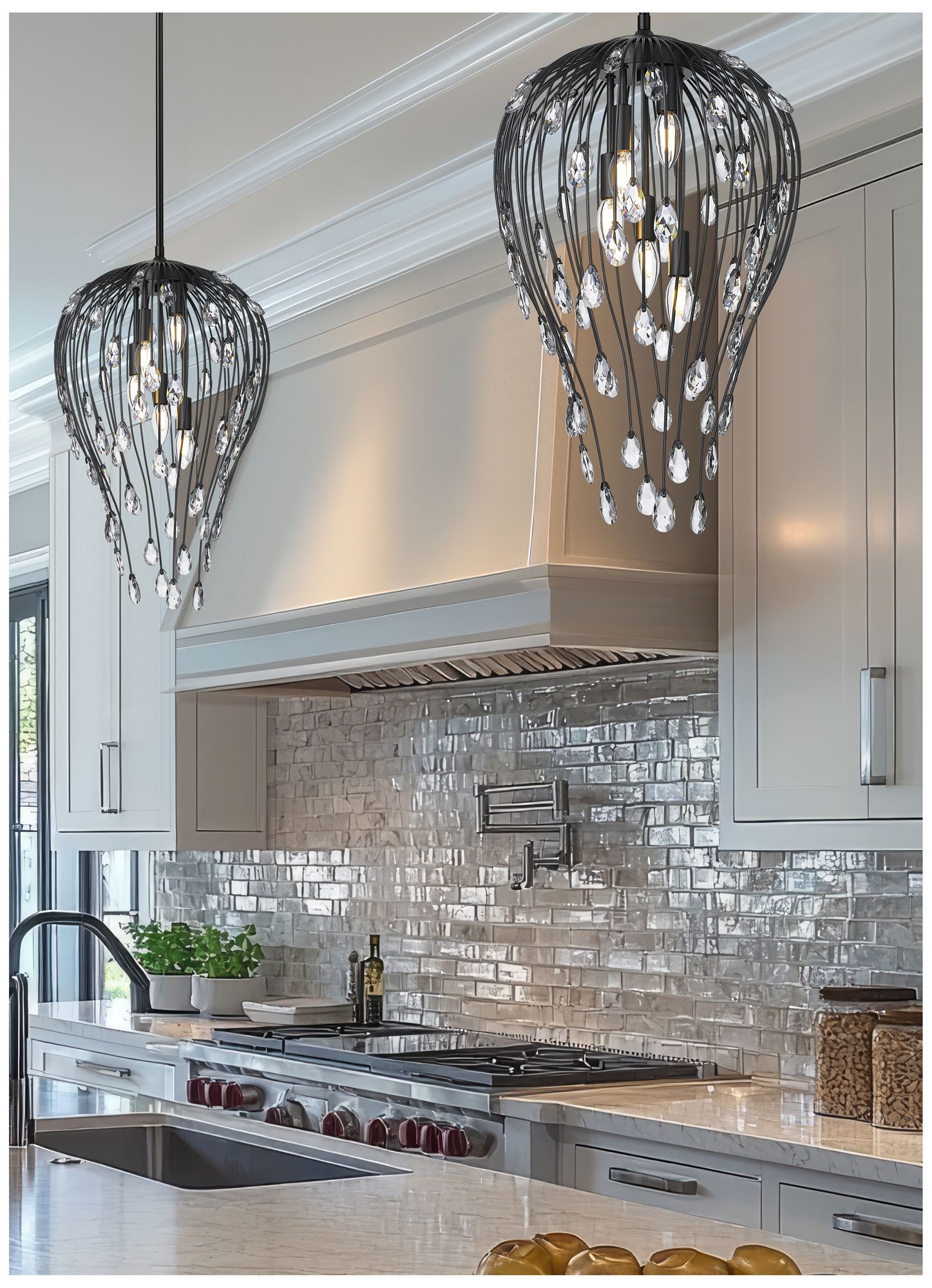 Image 2 Gabriella by Z-Lite 15 inch Matte Black 5 Light Pendant more views