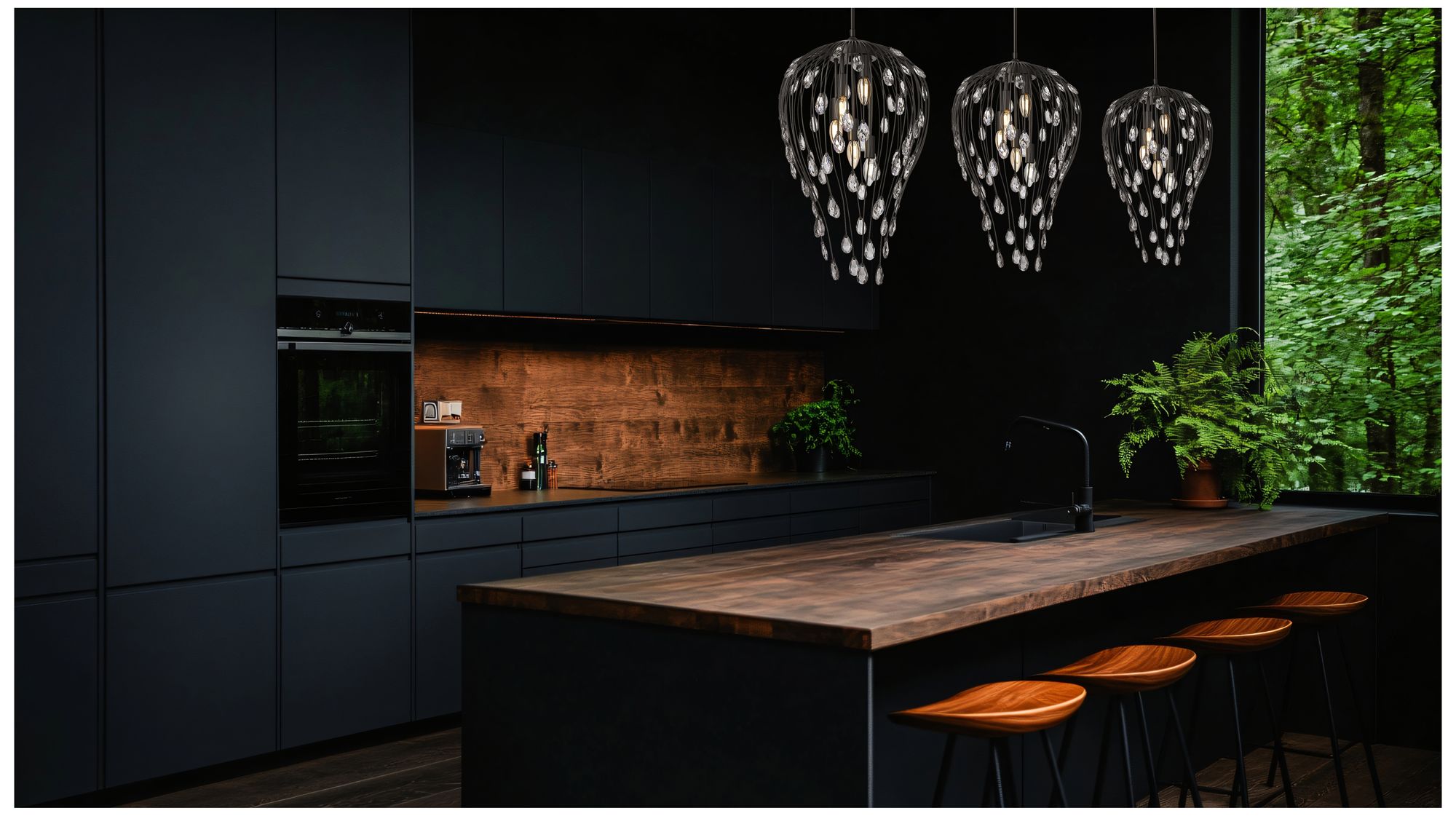 Image 3 Gabriella by Z-Lite 15 inch Matte Black 5 Light Pendant more views