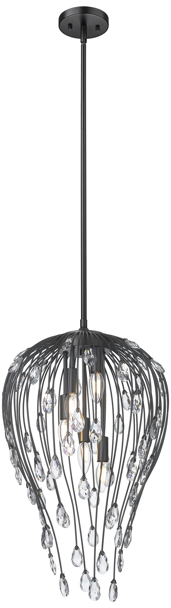 Image 5 Gabriella by Z-Lite 15 inch Matte Black 5 Light Pendant more views