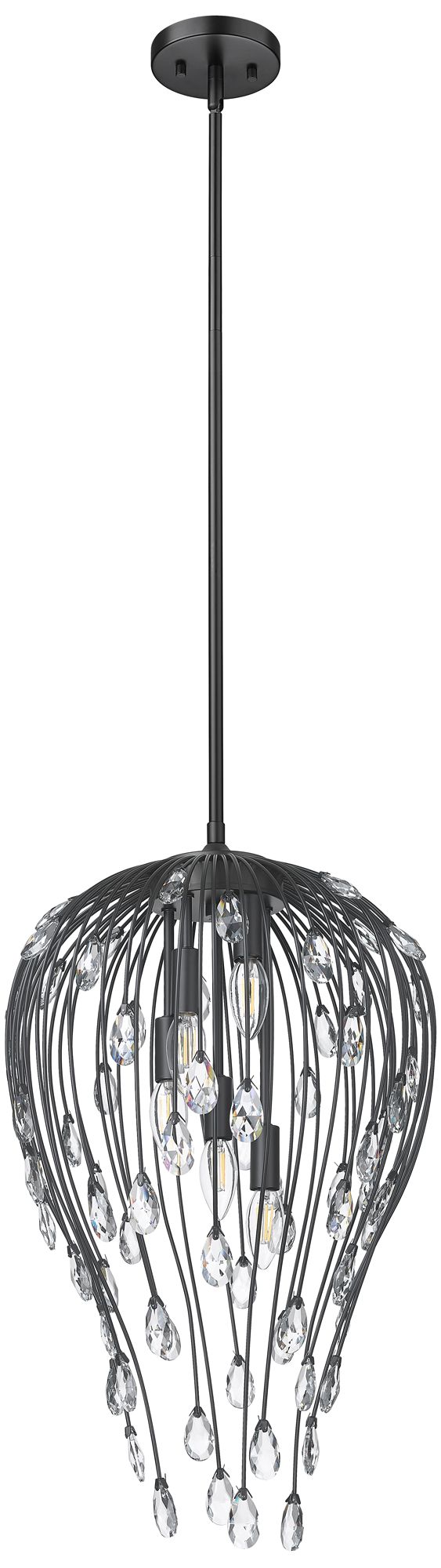 Image 7 Gabriella by Z-Lite 15 inch Matte Black 5 Light Pendant more views