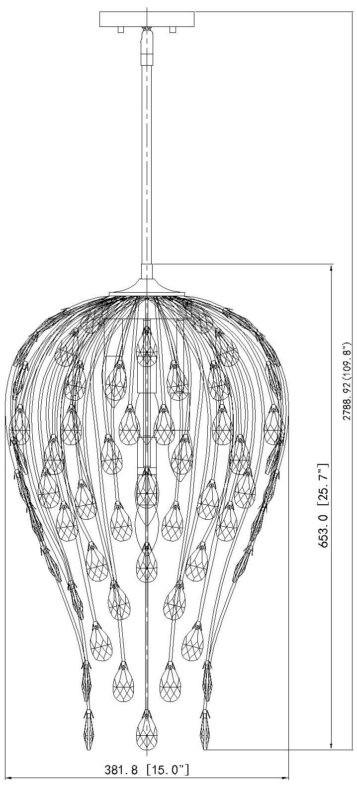 Gabriella by Z-Lite 15 inch Matte Black 5 Light Pendant