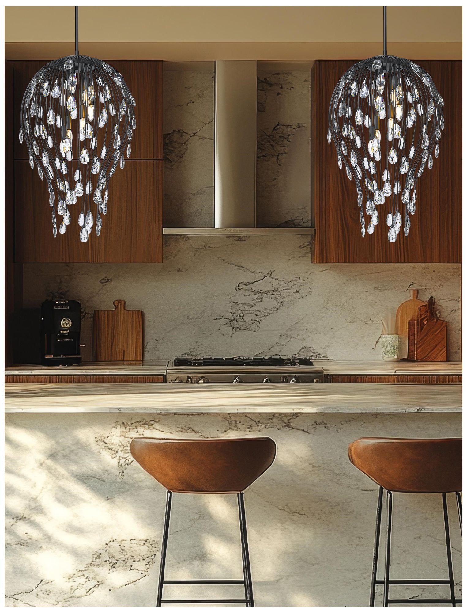 Image 3 Gabriella by Z-Lite 18 inch Matte Black 6 Light Pendant more views