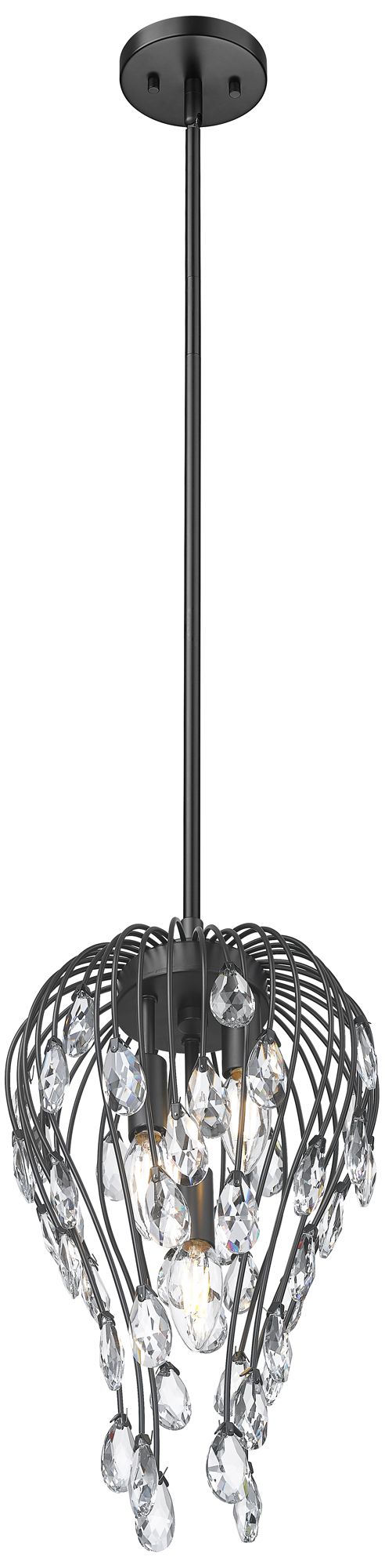 Image 4 Gabriella by Z-Lite 9 inch Matte Black 3 Light Pendant more views