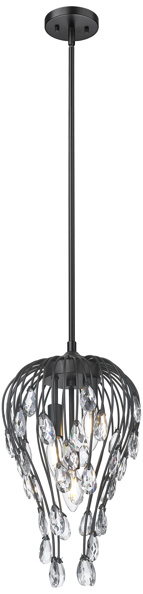 Image 5 Gabriella by Z-Lite 9 inch Matte Black 3 Light Pendant more views
