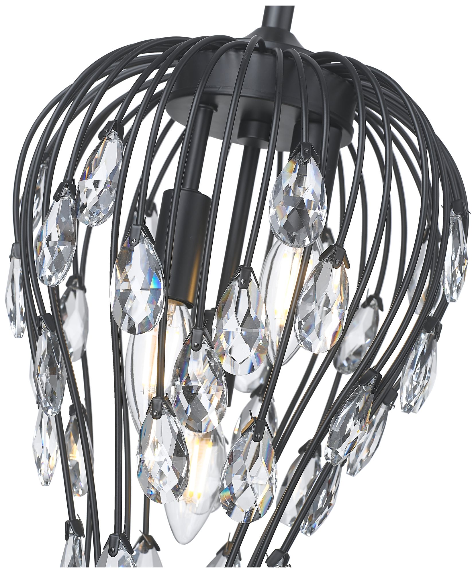 Image 6 Gabriella by Z-Lite 9 inch Matte Black 3 Light Pendant more views