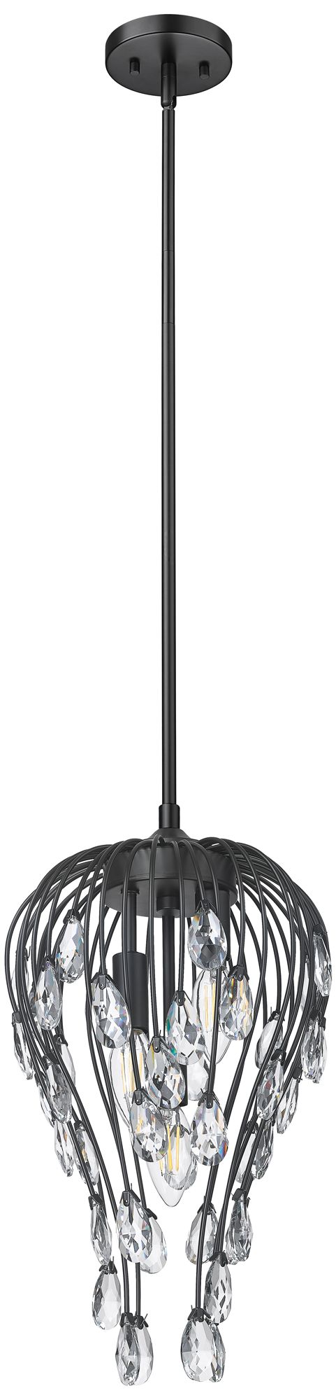 Image 7 Gabriella by Z-Lite 9 inch Matte Black 3 Light Pendant more views