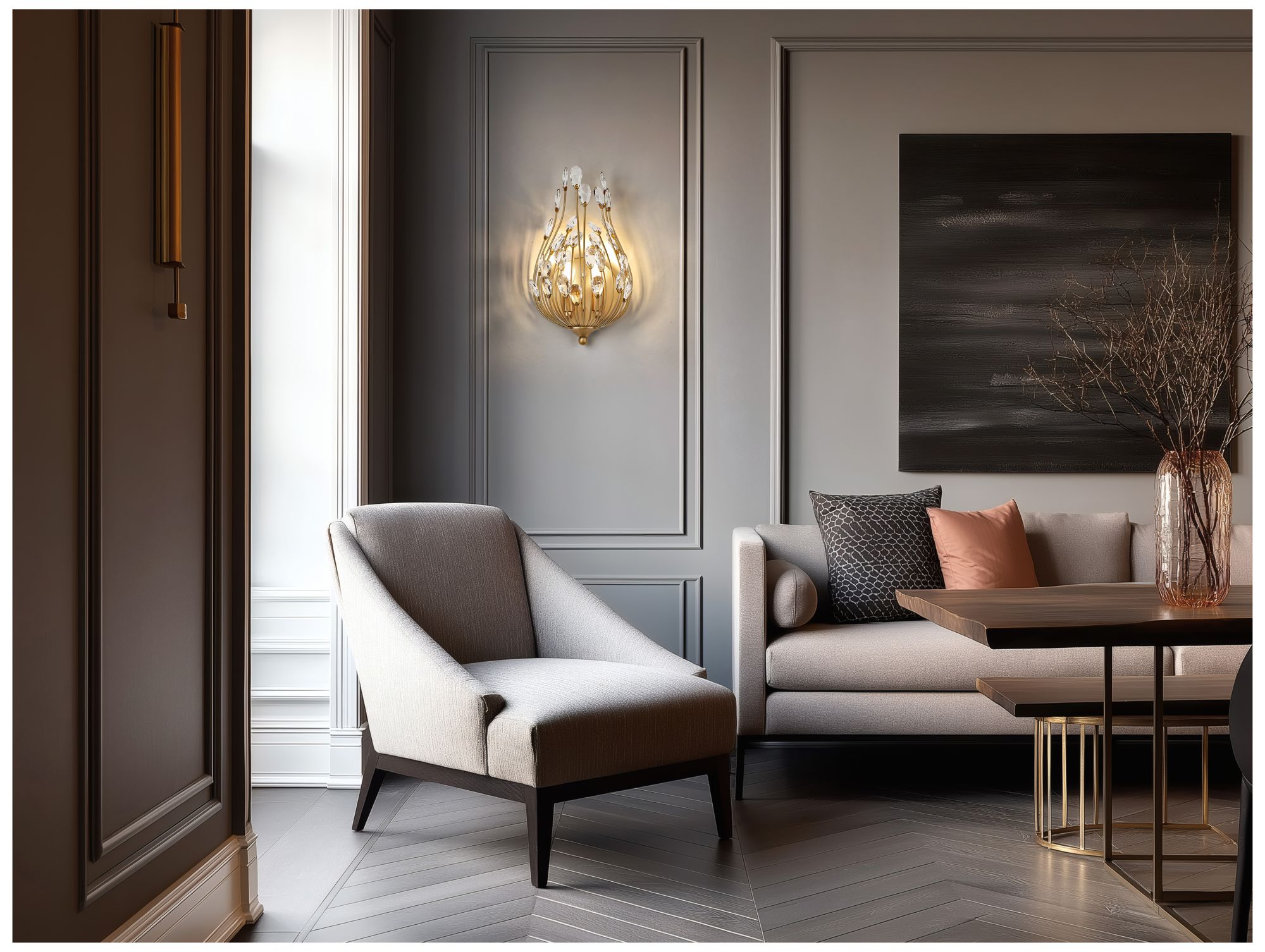 Image 2 Gabriella by Z-Lite Modern Gold 2 Light Wall Sconce more views