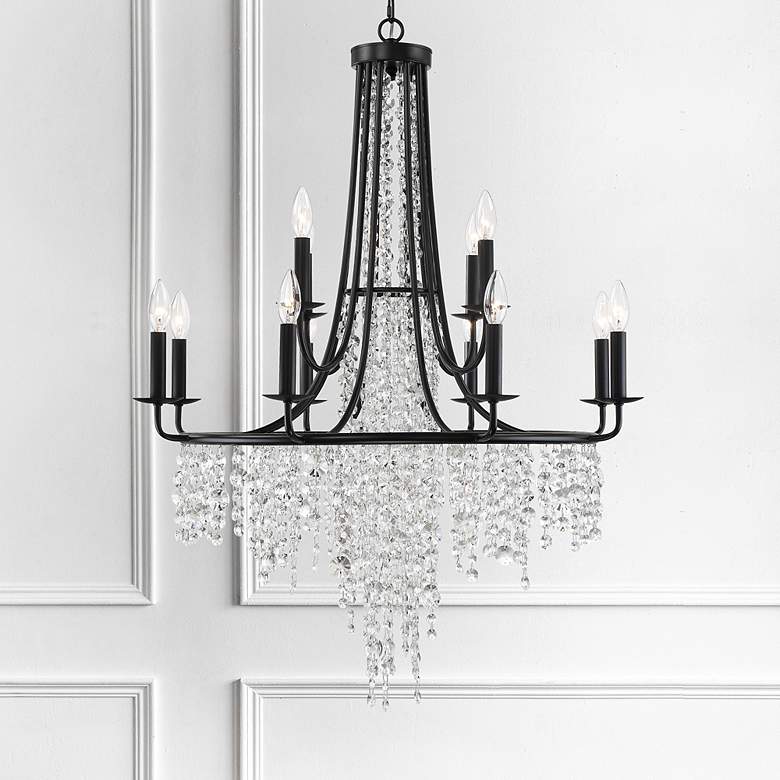 Image 1 Gabrielle 12 Light Matte Black Chandelier
