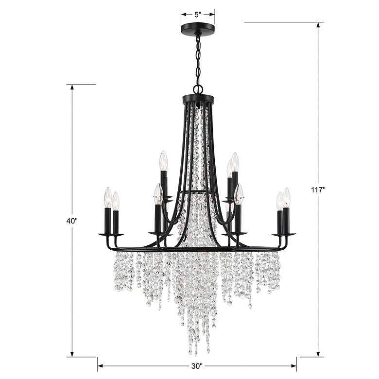 Image 6 Gabrielle 12 Light Matte Black Chandelier more views