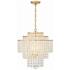 Gabrielle 18" Wide Antique Gold and Crystal Chandelier
