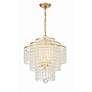 2_Gabrielle 18" Wide Antique Gold and Crystal Chandelier more views