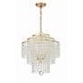 3_Gabrielle 18" Wide Antique Gold and Crystal Chandelier more views
