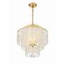 4_Gabrielle 18" Wide Antique Gold and Crystal Chandelier more views