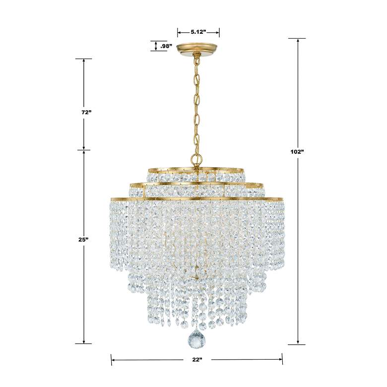 Image 5 Gabrielle 6 Light Antique Gold Chandelier more views