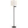 1_Gabrielle 60 1/2" High Diamond Pleated Shade Swing Arm Floor Lamp