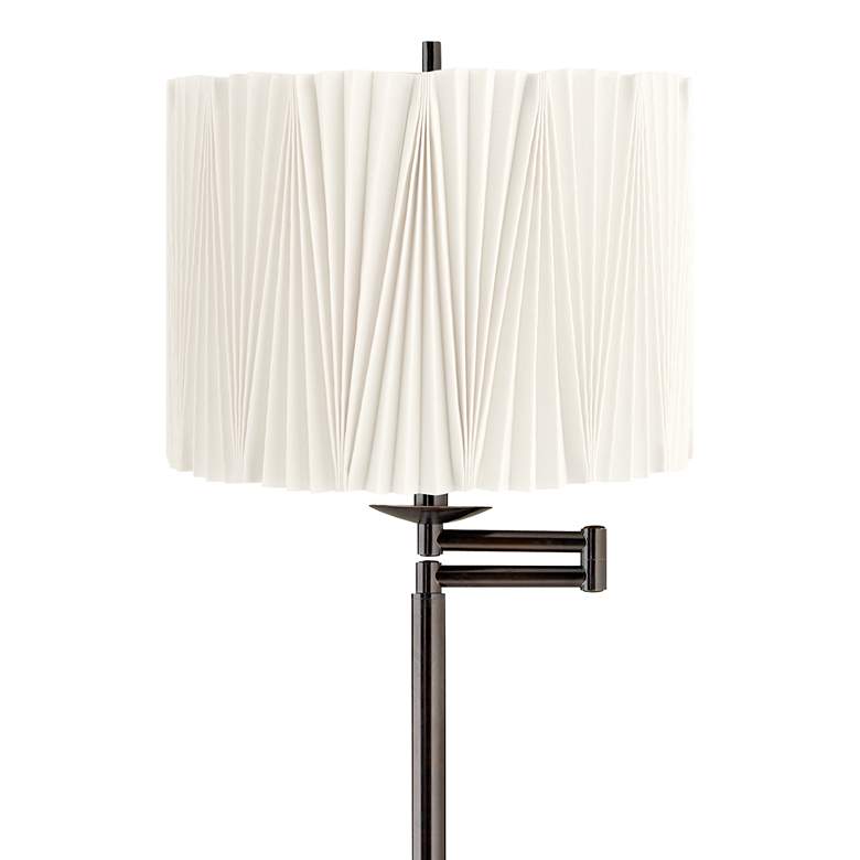 Image 2 Gabrielle 60 1/2" High Diamond Pleated Shade Swing Arm Floor Lamp more views